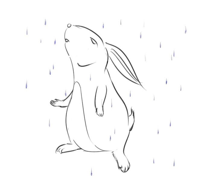 rain on bunny